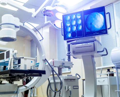 C-Arm and fluoroscopy table